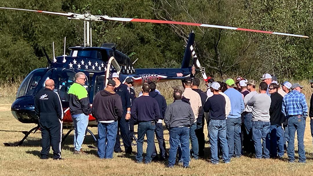 KAMO Power held their annual safety meeting at the Chesapeake and brought in Air Evac for emergency training for their employees.